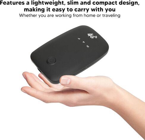 Portable 4G Mobile WiFi Hotspot with SIM Slot, 2100mAh Battery, LED Display, Supports 10 Devices—Fit for Car Users, Business Travelers & Remote Workers in Kuwait