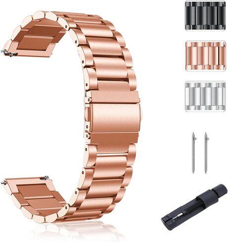 18/19/20/22mm Strap for Gar min/Hua wei/Fos sil, Replacement Bands IDW/Fitpolo/RUIMEN/Jugeman/Blackview/Aea c/Willful/TEMINICE/Umidigi for Stainless Steel in Kuwait