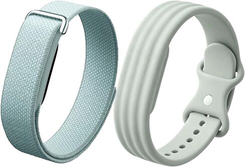 2 Pack Band for Google Fitbit Air, Silicone and Nylon Material with Metal Buckle,Stretchy Elastic Sport Strap, Wristband for Women and Men in Kuwait