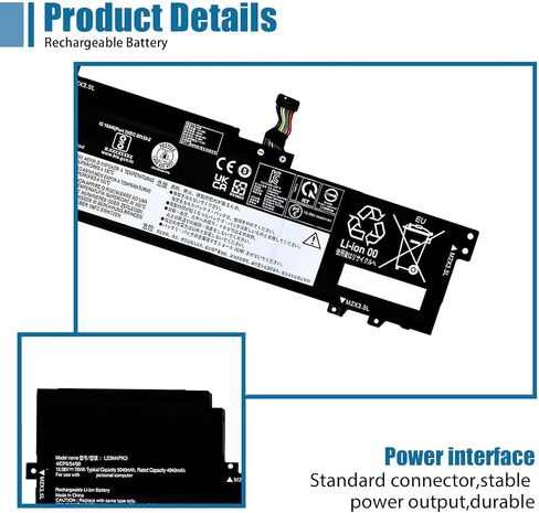 L23M4PK3 Laptop Battery Replacement for Lenovo IdeaPad Slim 5-16IRU9 (Type: 83FW) 5-16AHP9 (Type: 83DD) Series L23B4PK3 SB11M51931 5B11M51933 SB11M51932 15.08V 76Wh 5040mAh in Kuwait