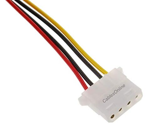 CablesOnline, 2-Pack 6 inches SATA 15-Pin Male to Molex 4-Pin Female Power Adapter, PC-025-2 in Kuwait
