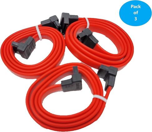 Micro connectors 0.5 Meter SATA III Right Angle to Right Angle Data Cable 3-Pack (F03-1522R-3P) in Kuwait
