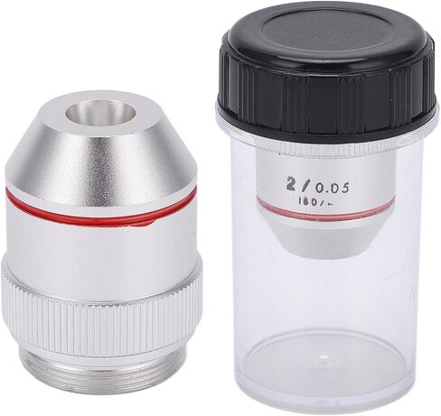Generic 2X Low Magnification Achromatic Objective Lens for Microscope, Clear Imaging, Bright Field of View for Biological Microscope, Pure Copper Material in Kuwait