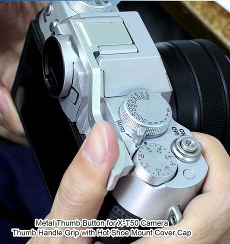 Metal Thumb Button Compatible with Fujifilm Fuji X-T50 Camera, Thumb Handle Thumb Grip with Hot Shoe Mount Cover Cap, Finger Handle, Thumb Grip Extension in Kuwait