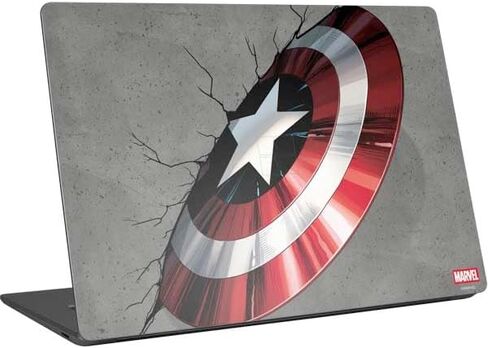 Skinit Decal Laptop Skin Compatible with Surface Laptop 4 15in - Officially Licensed Marvel Captain America Shield Design in Kuwait