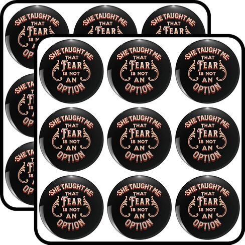 She Taught Me Fear Not Option Inspirational Mother Quote Gift 2 Inch 18-Pack Waterproof Vinyl Decals in Kuwait