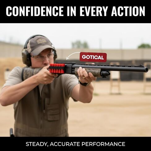 Gotical Side Saddle Shotgun Shell Holder W/Picatinny Rail Mount 6 Capacity Shot Shell Holder for 12 Gauge Compatible with Remington 870 and 870 Series/TAC-14/1100 Series Shotguns in Kuwait