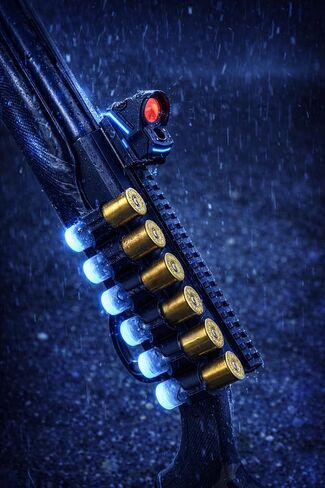 Gotical Side Saddle Shotgun Shell Holder W/Picatinny Rail Mount 6 Capacity Shot Shell Holder for 12 Gauge Compatible with Remington 870 and 870 Series/TAC-14/1100 Series Shotguns in Kuwait