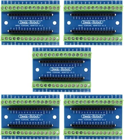 Aideepen 5pcs Nano V3.0 Expansion Board V3.0 Breakout Board Screw Terminal Adapter Shield Nano V3.0 AVR ATMEGA328P-AU Module in Kuwait