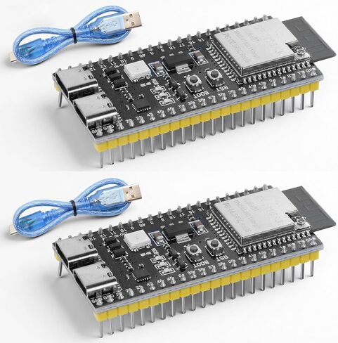2-Pack ESP32-S3 DevKitC-1 N16R8 Development Board with Type-C Cable, Dual-Core Xtensa LX7, 16MB Flash + 8MB PSRAM, WiFi & Bluetooth 5.0, External Antenna Support, ESP32 S3 for IoT & Embedded Projects in Kuwait