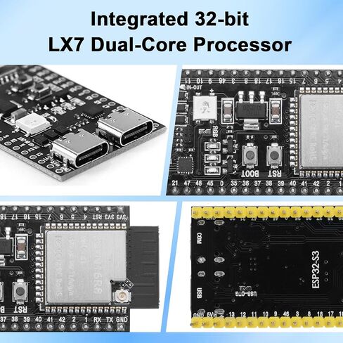 2-Pack ESP32-S3 DevKitC-1 N16R8 Development Board with Type-C Cable, Dual-Core Xtensa LX7, 16MB Flash + 8MB PSRAM, WiFi & Bluetooth 5.0, External Antenna Support, ESP32 S3 for IoT & Embedded Projects in Kuwait
