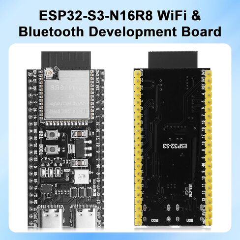 2-Pack ESP32-S3 DevKitC-1 N16R8 Development Board with Type-C Cable, Dual-Core Xtensa LX7, 16MB Flash + 8MB PSRAM, WiFi & Bluetooth 5.0, External Antenna Support, ESP32 S3 for IoT & Embedded Projects in Kuwait
