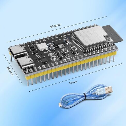 2-Pack ESP32-S3 DevKitC-1 N16R8 Development Board with Type-C Cable, Dual-Core Xtensa LX7, 16MB Flash + 8MB PSRAM, WiFi & Bluetooth 5.0, External Antenna Support, ESP32 S3 for IoT & Embedded Projects in Kuwait