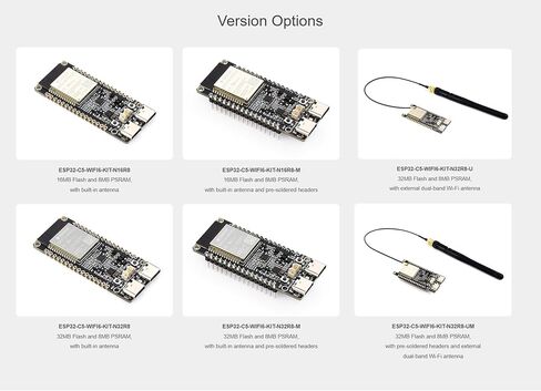 ESP32-C5 Wi-Fi 6 Dev Board, ESP32-C5-WROOM-1U Module, 32MB Flash+8MB PSRAM in Kuwait
