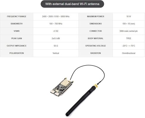 ESP32-C5 Wi-Fi 6 Dev Board, ESP32-C5-WROOM-1U Module, 32MB Flash+8MB PSRAM in Kuwait