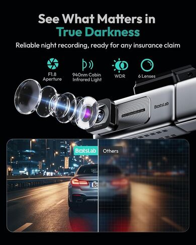 BOTSLAB 4K Dual Dash Cam Front and Inside, G-Sensor, No Card[2026 Upgraded] in Kuwait