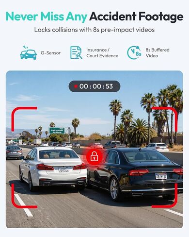 BOTSLAB 4K Dual Dash Cam Front and Inside, G-Sensor, No Card[2026 Upgraded] in Kuwait