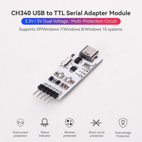 Tech DIUSTOU CH340 USB to TTL Type-C Multi-Voltage (Male without shell) in Kuwait
