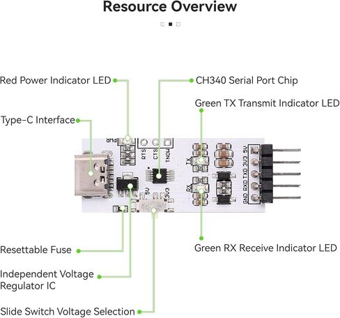 Tech DIUSTOU CH340 USB to TTL Type-C Multi-Voltage (Male without shell) in Kuwait