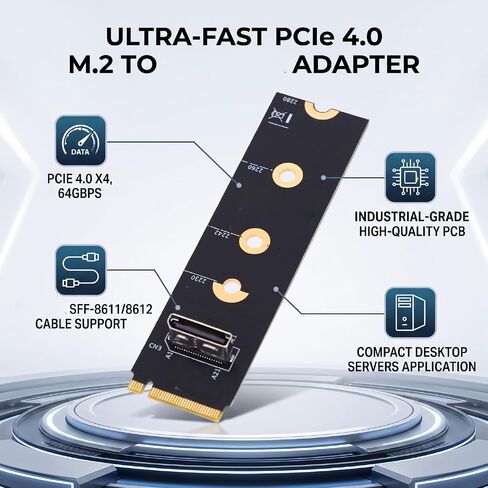 M.2 to OCuLink Adapter for U.2 NVMe SSD Desktop Server in Kuwait