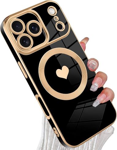 tharlet Magnetic for iPhone 17 Pro Max Case Cute Love Heart Luxury Plating in Kuwait