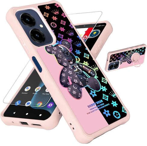 jioeuinly for AriVoice A67L Case Compatible for Foxx FoxxD A67L Phone Case Cover [with Tempered Glass Screen Protector][Hard PC + Soft Silicone][Ring Support] [Colorful Reflect Light] IMDF-JXX in Kuwait