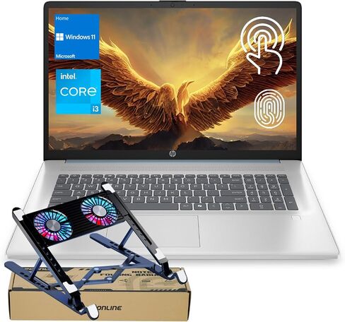 HP 17 Laptop, 17.3" HD+ Display, 11th Gen Intel Core i3-1125G4 Processor, 32GB RAM, 1TB SSD, Wi-Fi, HDMI, Webcam, Windows 11 Home, Silver in Kuwait