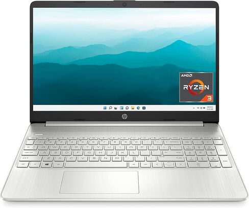 HP 15 Laptop, AMD Ryzen 3-5300U Processor, 8 GB RAM, 256 GB SSD Storage, 15.6-inch HD Micro-Edge Display, Windows 11 Home, Long-Lasting Battery, Fast Charge, 720p Webcam (15-ef2024nr), Natural Silver in Kuwait