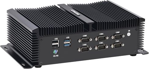 KINGDEL NC9000 Powerful Mini Industrial PC Fanless Computer Core i5-10200H/10300H Processor Max 4.10GHz 16GB DDR4 RAM 512GB NVMe SSD 4K 4096x2304 3xHD 6xCOM Full Metal Case WF+BT in Kuwait
