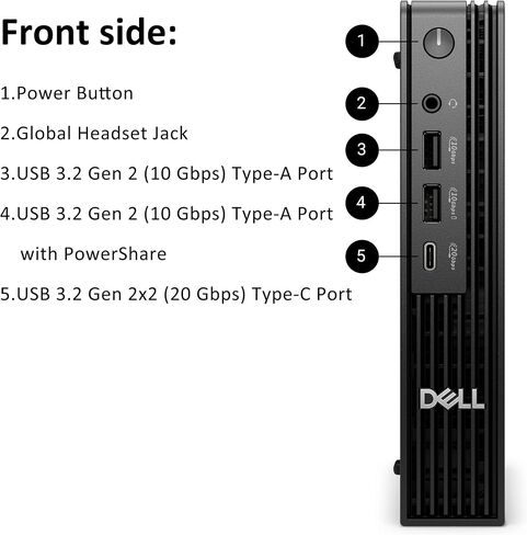 Dell Pro Micro Plus mini desktop, Intel Core Ultra 7 255H, 32GB DDR5 RAM, 1TB PCIe SSD, Wi-Fi 6, Bluetooth, Windows 11 Pro in Kuwait