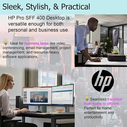 HP ProDesk Small SFF Desktop, 4K Support, Intel Core i5-12500 Processor (Beat i7-11700), 16GB RAM, 1TB SSD, HDMI, USB-C, Wi-Fi 6, Bluetooth 5, RJ-45, Keyboard & Mouse Included, Windows 11 Pro in Kuwait