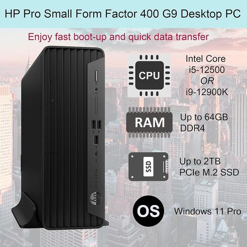 HP ProDesk Small SFF Desktop, 4K Support, Intel Core i5-12500 Processor (Beat i7-11700), 16GB RAM, 1TB SSD, HDMI, USB-C, Wi-Fi 6, Bluetooth 5, RJ-45, Keyboard & Mouse Included, Windows 11 Pro in Kuwait