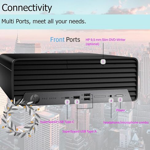 HP ProDesk Small SFF Desktop, 4K Support, Intel Core i5-12500 Processor (Beat i7-11700), 16GB RAM, 1TB SSD, HDMI, USB-C, Wi-Fi 6, Bluetooth 5, RJ-45, Keyboard & Mouse Included, Windows 11 Pro in Kuwait