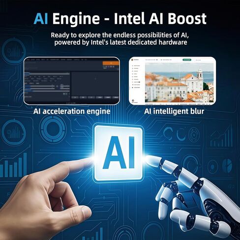 AI Mini PC Intel Core Ultra 7 155H (16C/22T), 16GB DDR5, 1TB NVMe SSD, Mini Desktop Computer Supports Triple 8K Displays, Thunderbolt 4, Dual 2.5GbE LAN, Wi-Fi 6, BT 5.2, Win 11 Pro in Kuwait
