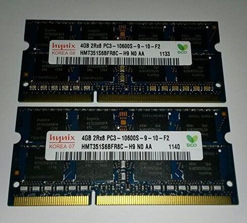 8GB RAM Kit (2x4GB) Hynix DDR3 1333mhz SODIMM Notebook Memory Laptop PC3-10600s HMT351S6BFR8C-H9 in Kuwait