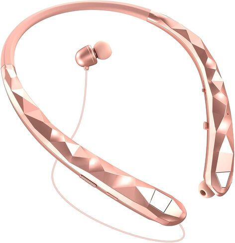 Bluetooth Neckband Headphones, Retractable Headphone Design with IPX5 Waterproof & Vibration Alerts, Neckband Headphones Stereo Noise Cancelling for Gym/Office in Kuwait