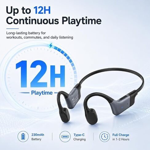 Open Ear Bone Conduction Headphones for Running, 12H Playtime in Kuwait
