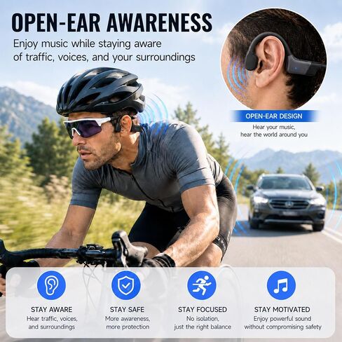Open Ear Bone Conduction Headphones for Running, 12H Playtime in Kuwait