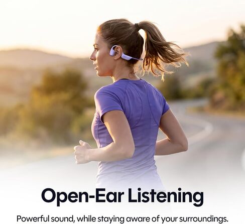 Raycon Bone Conduction Headphones - Bluetooth Open Ear Earbuds with 4 Built-in Microphones, 16H Battery, IP67 Water/Dust Resistant (Black) in Kuwait