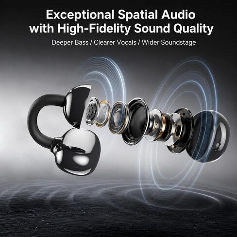 Wireless Open-Ear Clip-On Earbuds Bluetooth 6.0 AI Translation IP67 in Kuwait