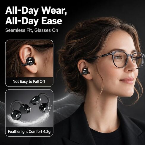 Wireless Open-Ear Clip-On Earbuds Bluetooth 6.0 AI Translation IP67 in Kuwait