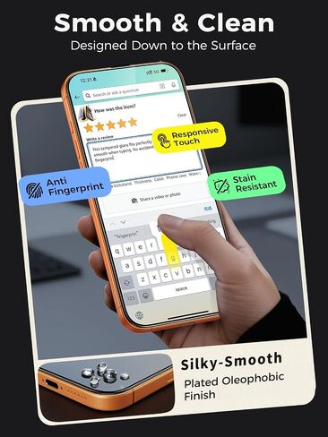 Carbon-Fiber Reinforced for iPhone 17 Pro Max Screen Protector 6.9 Inch, 13FT Drop-Tested 9H+ Tempered Glass with Integrated Shock-Absorbing Edge, Auto-Alignment Tray, HD Clear, Bubble-Free, 2 Pack in Kuwait