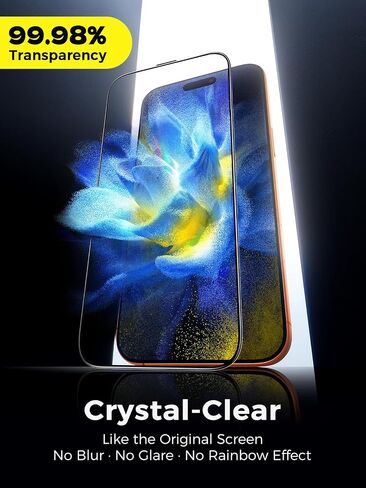 Carbon-Fiber Reinforced for iPhone 17 Pro Max Screen Protector 6.9 Inch, 13FT Drop-Tested 9H+ Tempered Glass with Integrated Shock-Absorbing Edge, Auto-Alignment Tray, HD Clear, Bubble-Free, 2 Pack in Kuwait