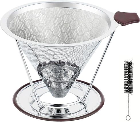 Reusable Stainless Steel Pour Over Coffee Dripper, Paperless V60 Filter in Kuwait