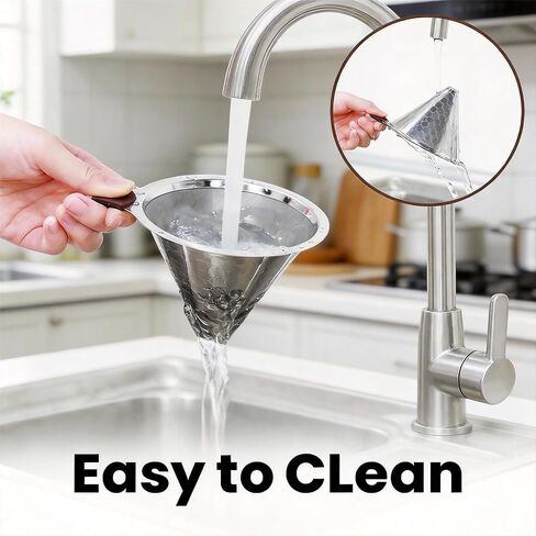 Reusable Stainless Steel Pour Over Coffee Dripper, Paperless V60 Filter in Kuwait