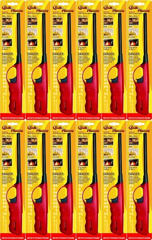 Click N Flame Lighter, Long Lighter for Candle Grill, Refillable Butane Lighter for Camping, BBQ Lighters Bulk - 12 Pack in Kuwait