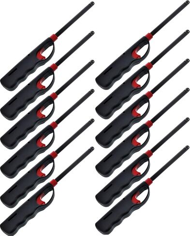 Click N Flame Lighter, Long Lighter for Candle Grill, Refillable Butane Lighter for Camping, BBQ Lighters Bulk - 12 Pack in Kuwait