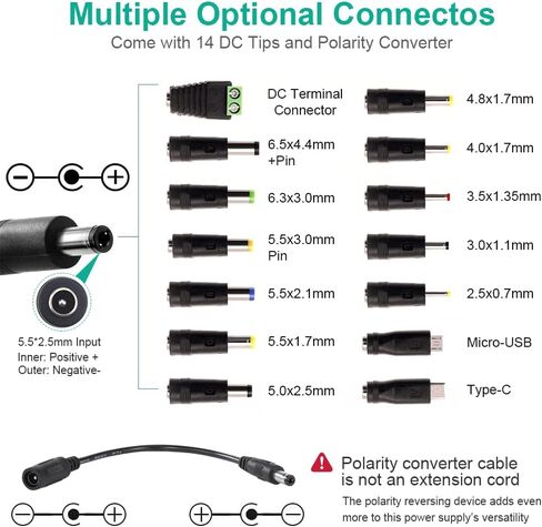 3V ~ 36V 4A 144W إمدادات الطاقة العالمية 3V 5V 6V 9V 12V 15V 18V 20V 24V 30V 36V 3V قابلة للتعديل متغير محول AC/DC ، 100V-240V AC إلى محول DC مع 14 TIPS & Polarity و Test Lead in Kuwait