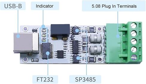 Cuifati USB to RS422 RS485 Serial Converter Module, Industrial Grade Bidirectional Conversion with FT232 and SP3485 Chips, ESD and Overcurrent Protection, Built in Terminal Resistor Pad, in Kuwait
