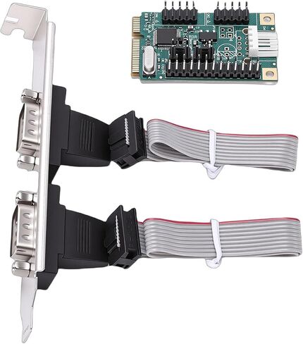 FILFEEL PCIe to Dual RS-232 DB9 Serial Port Card – 2 Port 232 Expansion Card with Chip, Full & Low Brackets, Supports &, Up to 115200bps in Kuwait